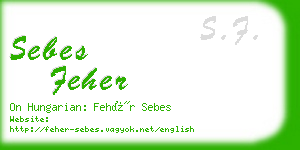 sebes feher business card